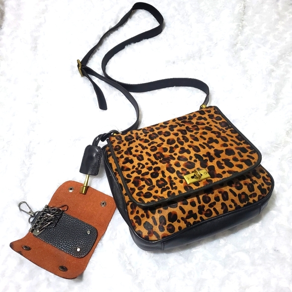Fossil black leather leopard bag - Picture 6 of 14
